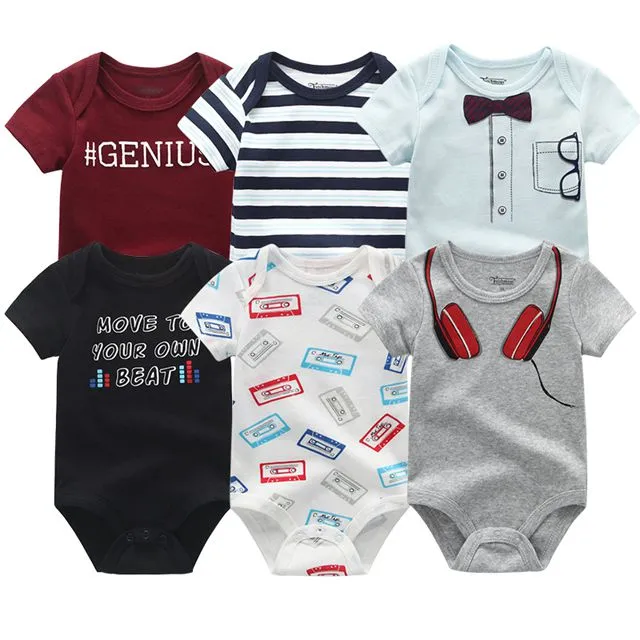 6Pcs/Lot Baby Short Sleeve Overalls Jumpsuit
