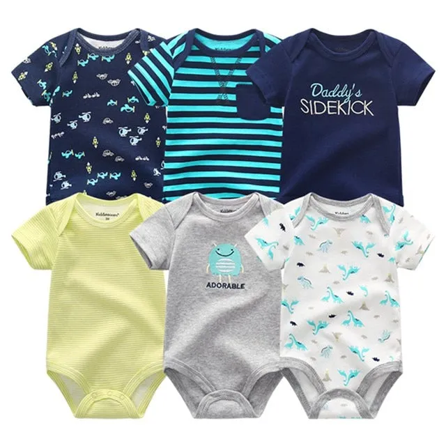 6Pcs/Lot Baby Short Sleeve Overalls Jumpsuit