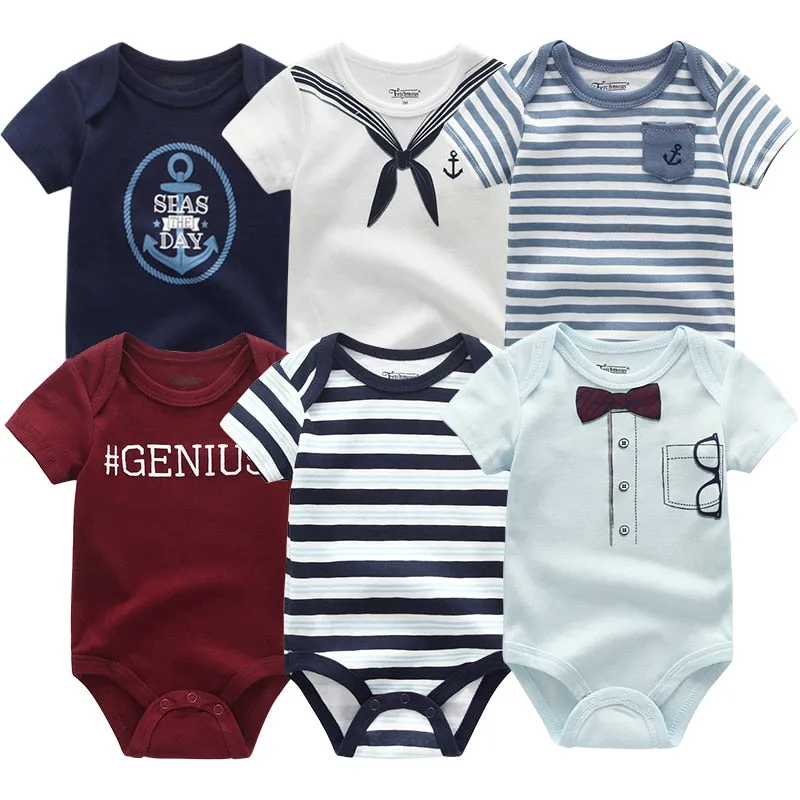6Pcs/Lot Baby Short Sleeve Overalls Jumpsuit