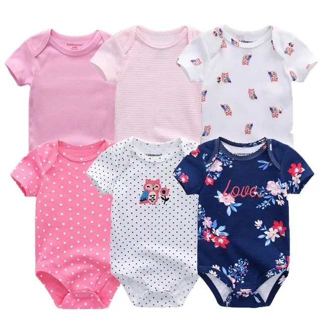 6Pcs/Lot Baby Short Sleeve Overalls Jumpsuit