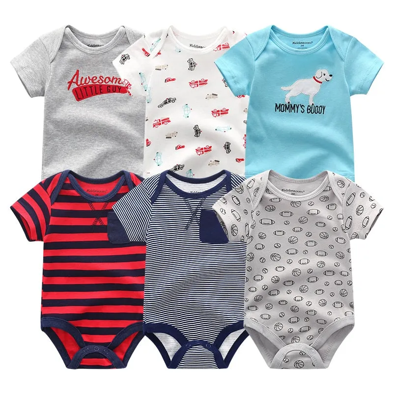 6Pcs/Lot Baby Short Sleeve Overalls Jumpsuit