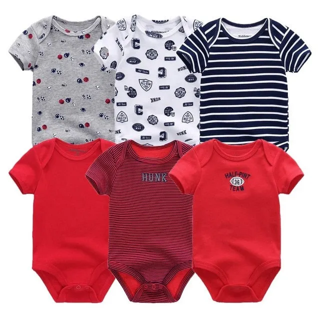 6Pcs/Lot Baby Short Sleeve Overalls Jumpsuit