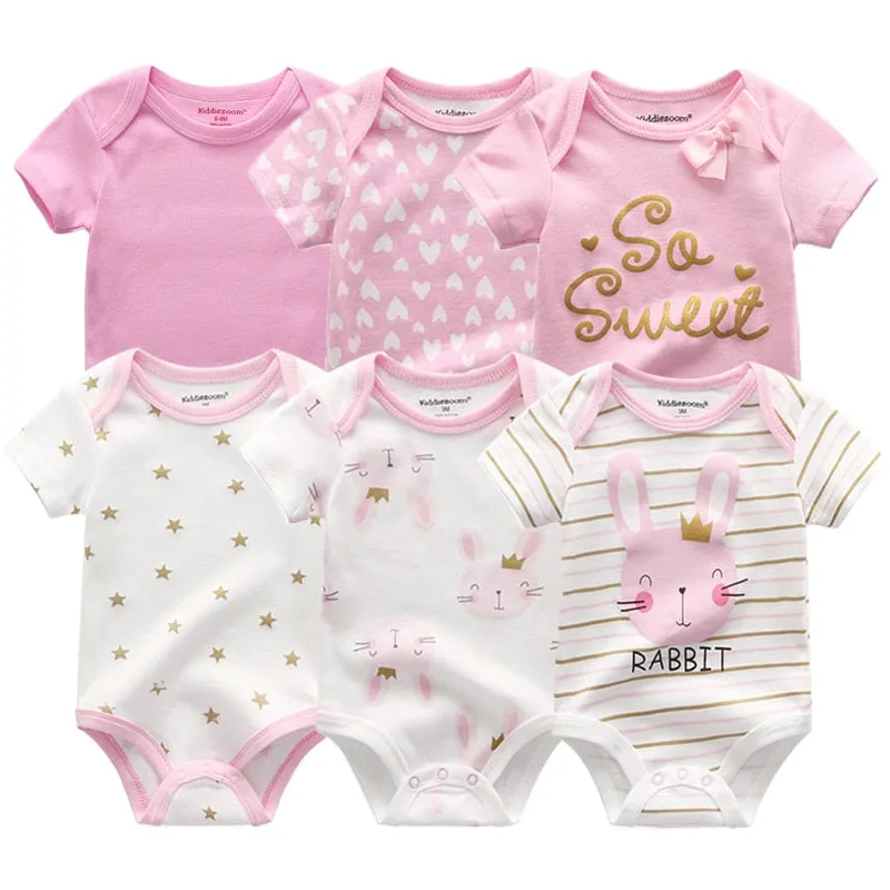 6Pcs/Lot Baby Short Sleeve Overalls Jumpsuit