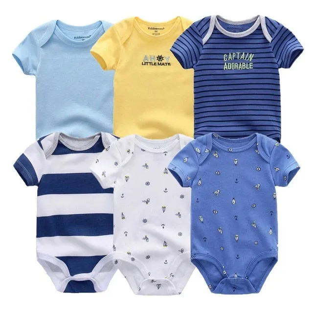 6Pcs/Lot Baby Short Sleeve Overalls Jumpsuit