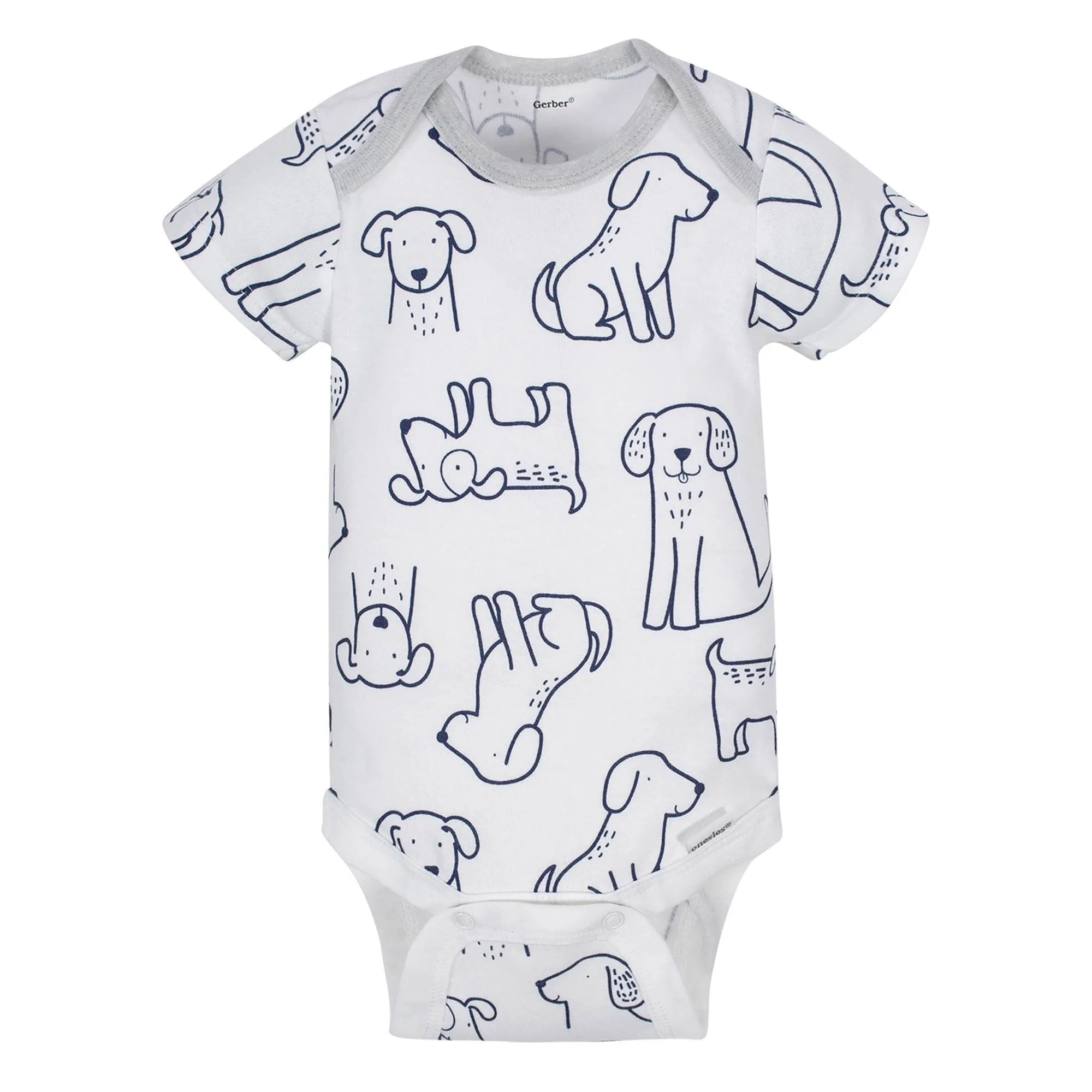 8-Pack Baby Boy Short Sleeve Puppy Onesies® Brand Bodysuits