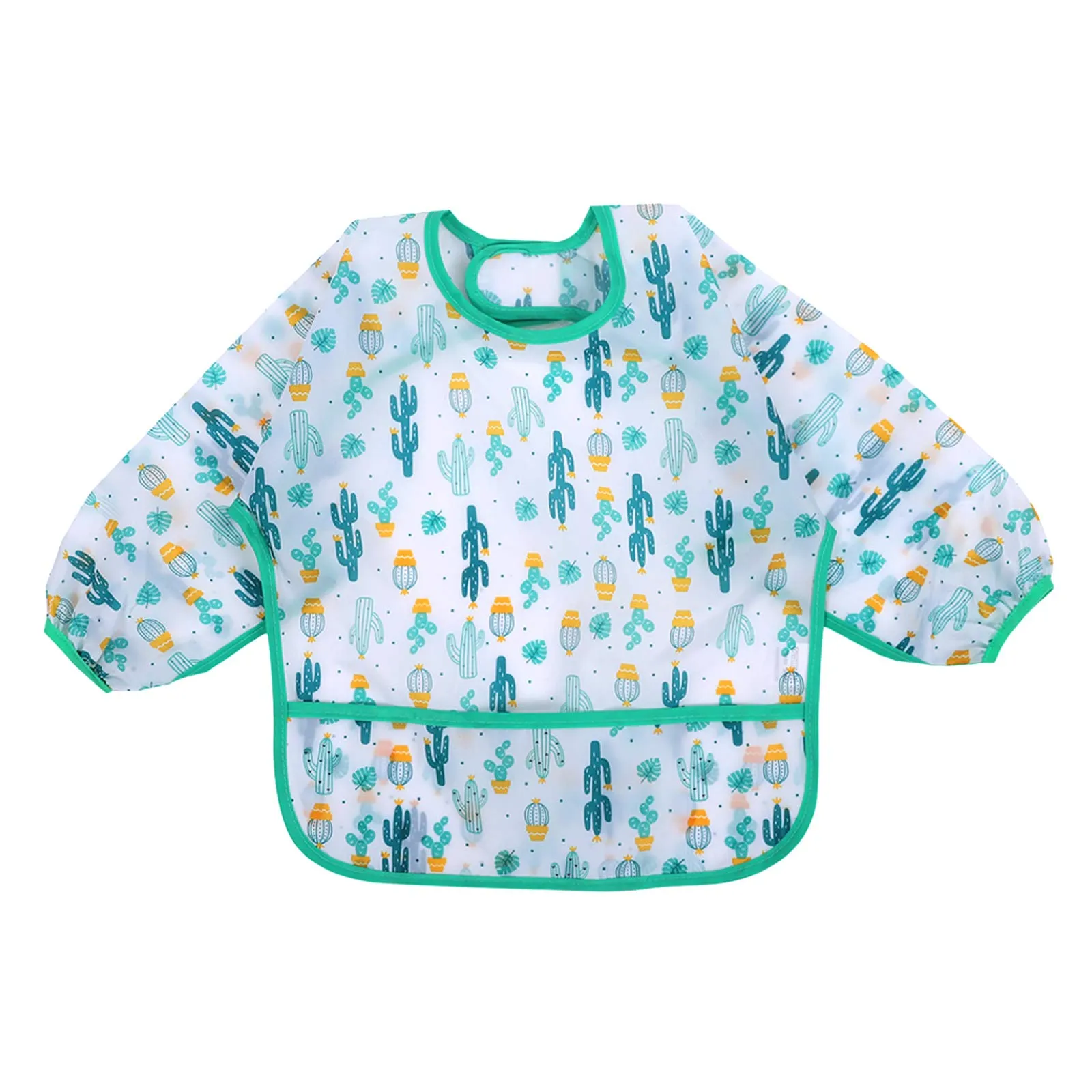 Accmor 4 Pack Long Sleeve Baby Bibs, Waterproof Sleeved Bib, Toddler Soft Bib for 6-36 Months Blue Dinosaur/Orange Pig/Yellow Elk/Green Cactus Medium : 6-24 Months