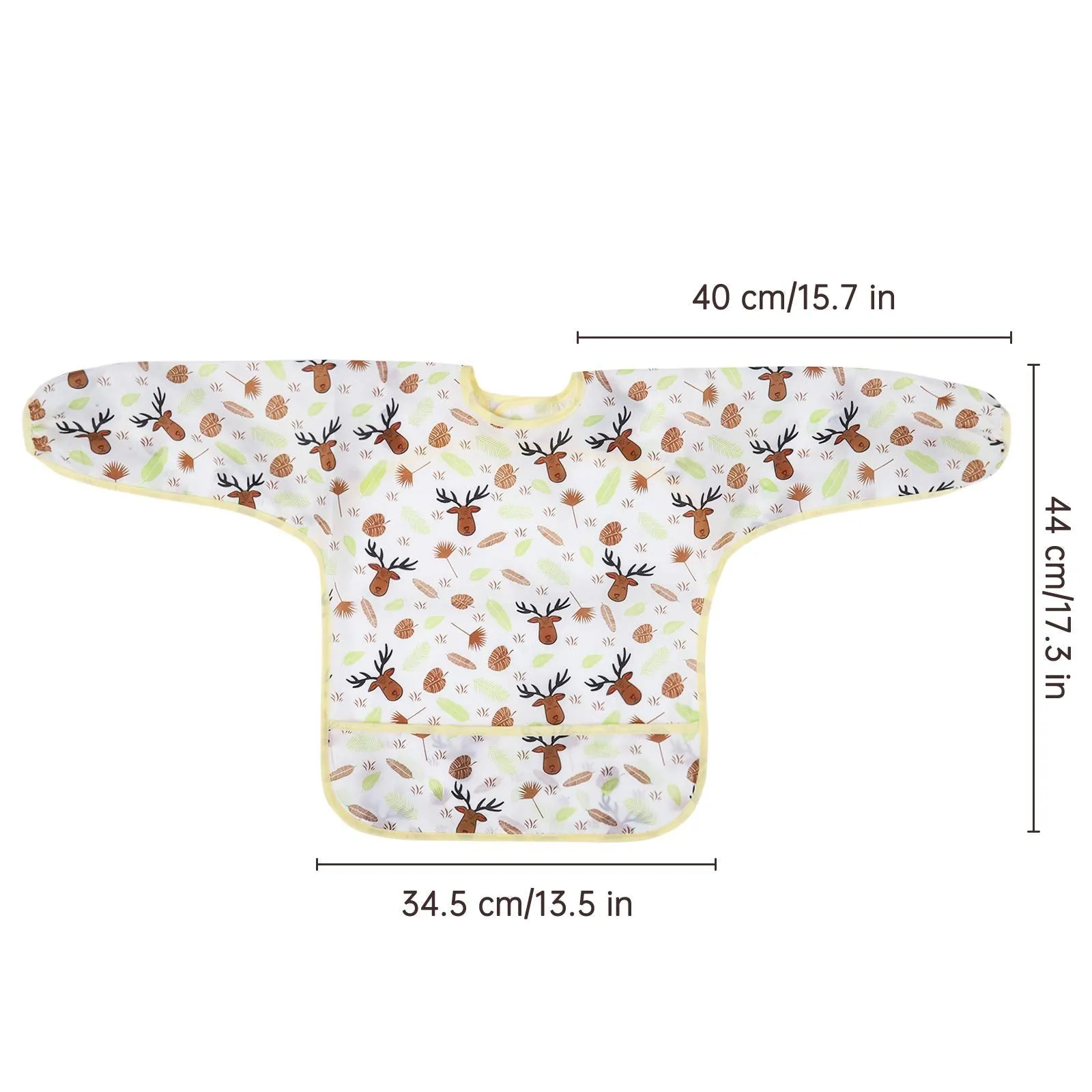 Accmor 4 Pack Long Sleeve Baby Bibs, Waterproof Sleeved Bib, Toddler Soft Bib for 6-36 Months Blue Dinosaur/Orange Pig/Yellow Elk/Green Cactus Medium : 6-24 Months