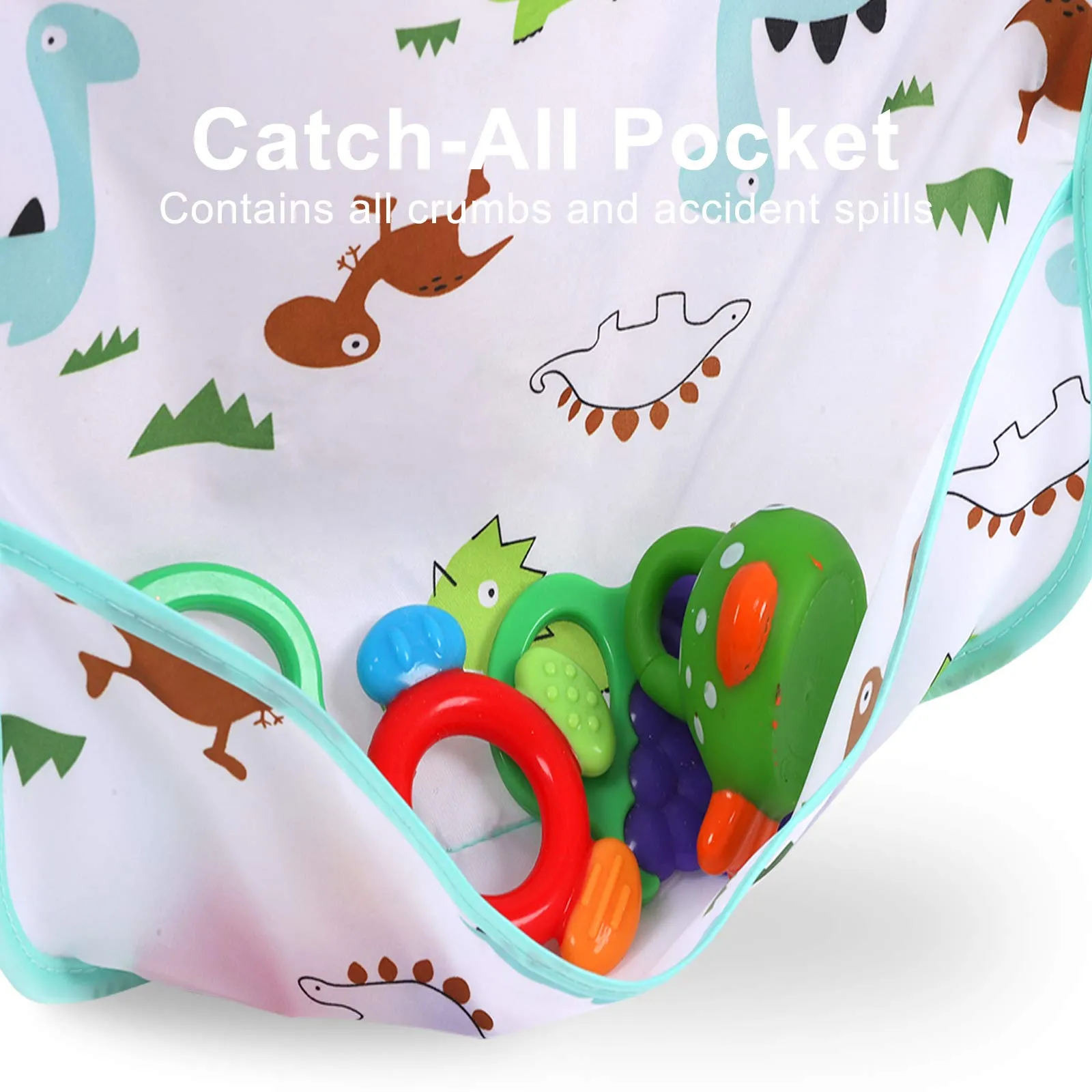 Accmor 5 Pack Long Sleeve Baby Bibs, Waterproof Sleeved Bib, Toddler Soft Bib for 6-36 Months Cactus/ Flamingo/Dinosaur/Pig/Elk Medium : 6-24 Months