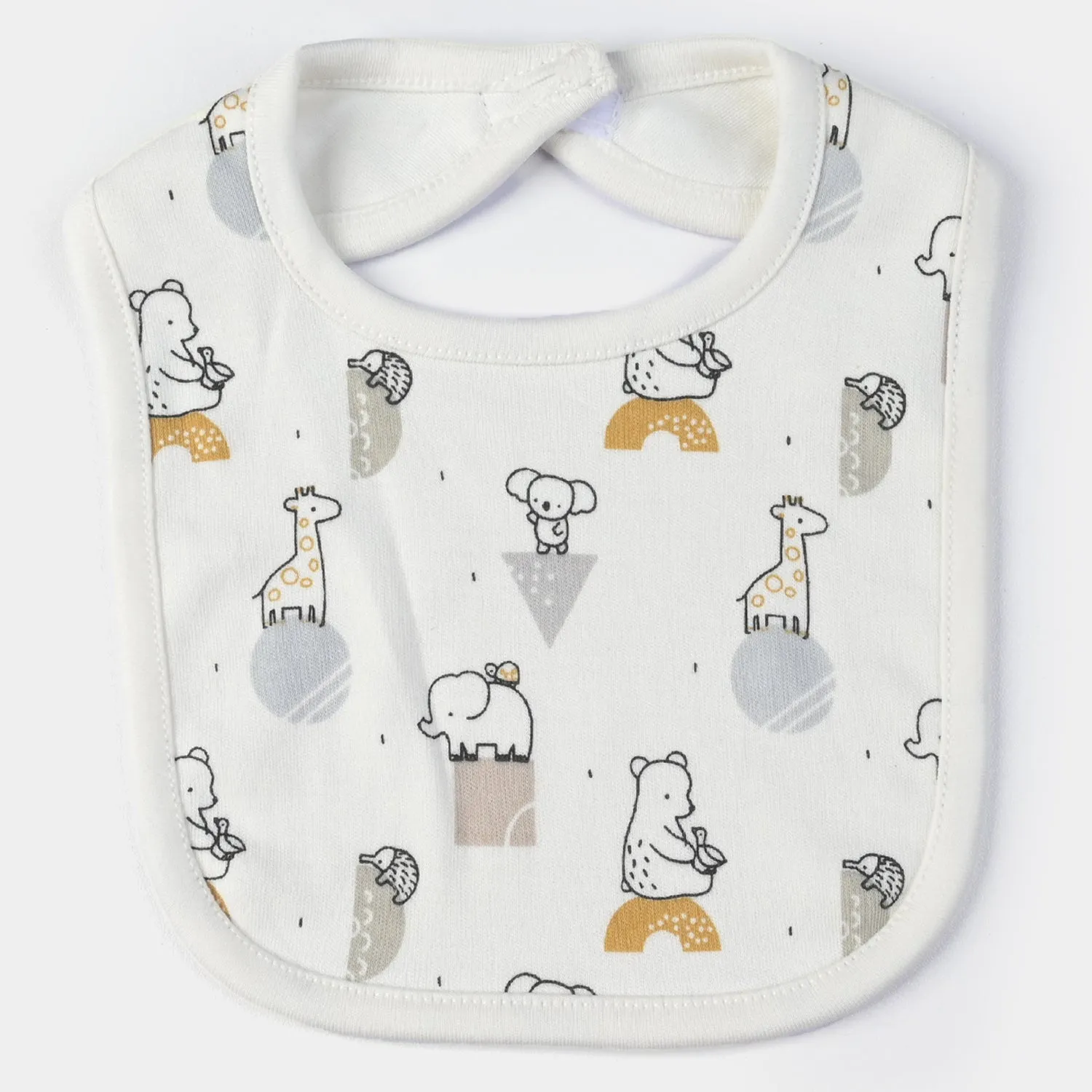 Animals Printed Baby Bibs/Apron | White
