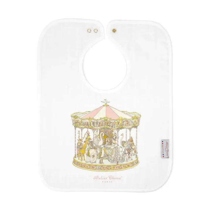 Atelier Choux Large Bib Carousel Pink
