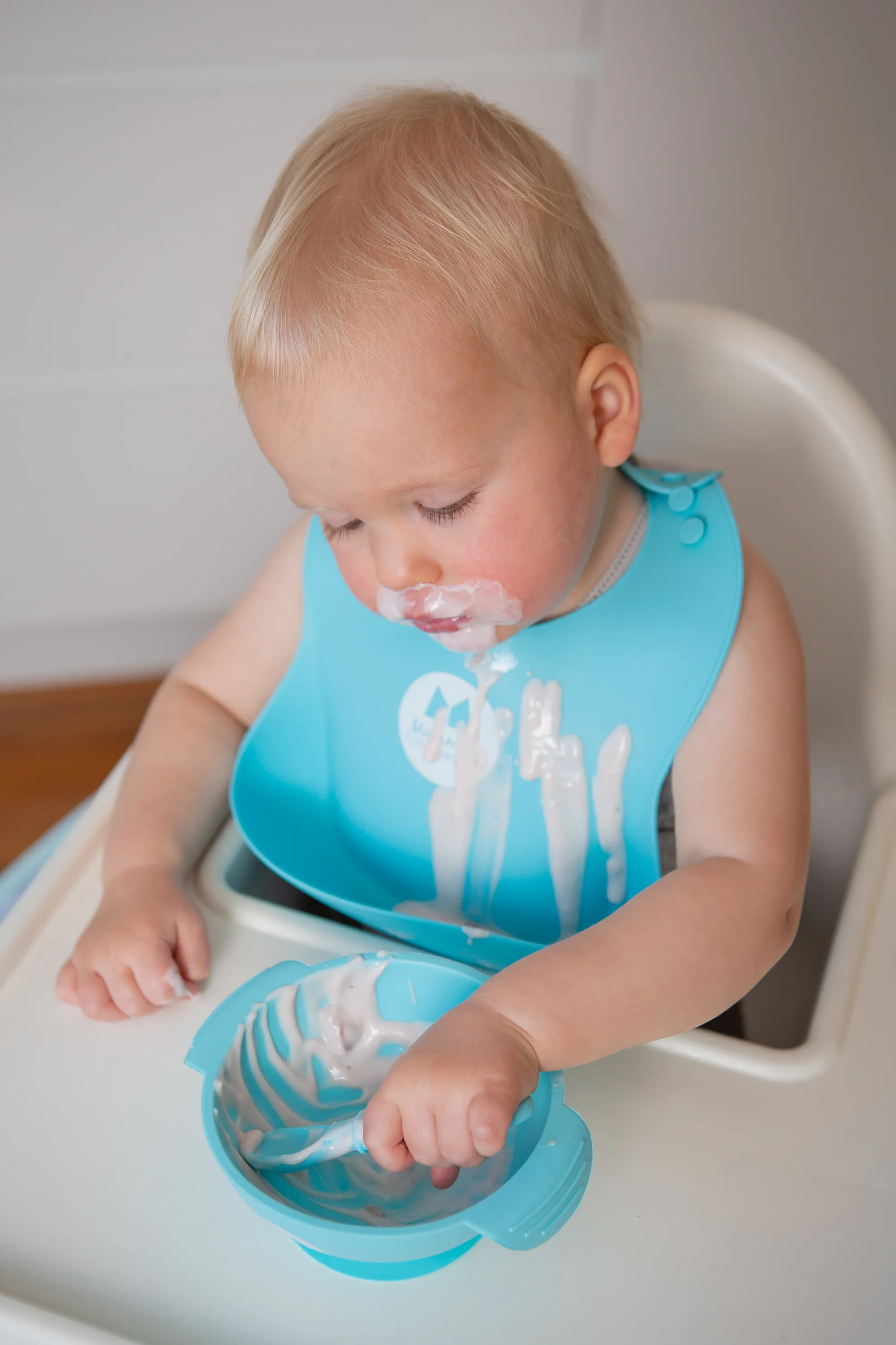 Baby and Toddler Mess Catcher Bib - Blue