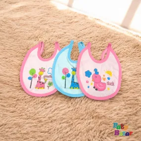 Baby Bazar Soft Cotton Bibs – 3 Pack | Waterproof & Adorable Baby Feeding Essentials