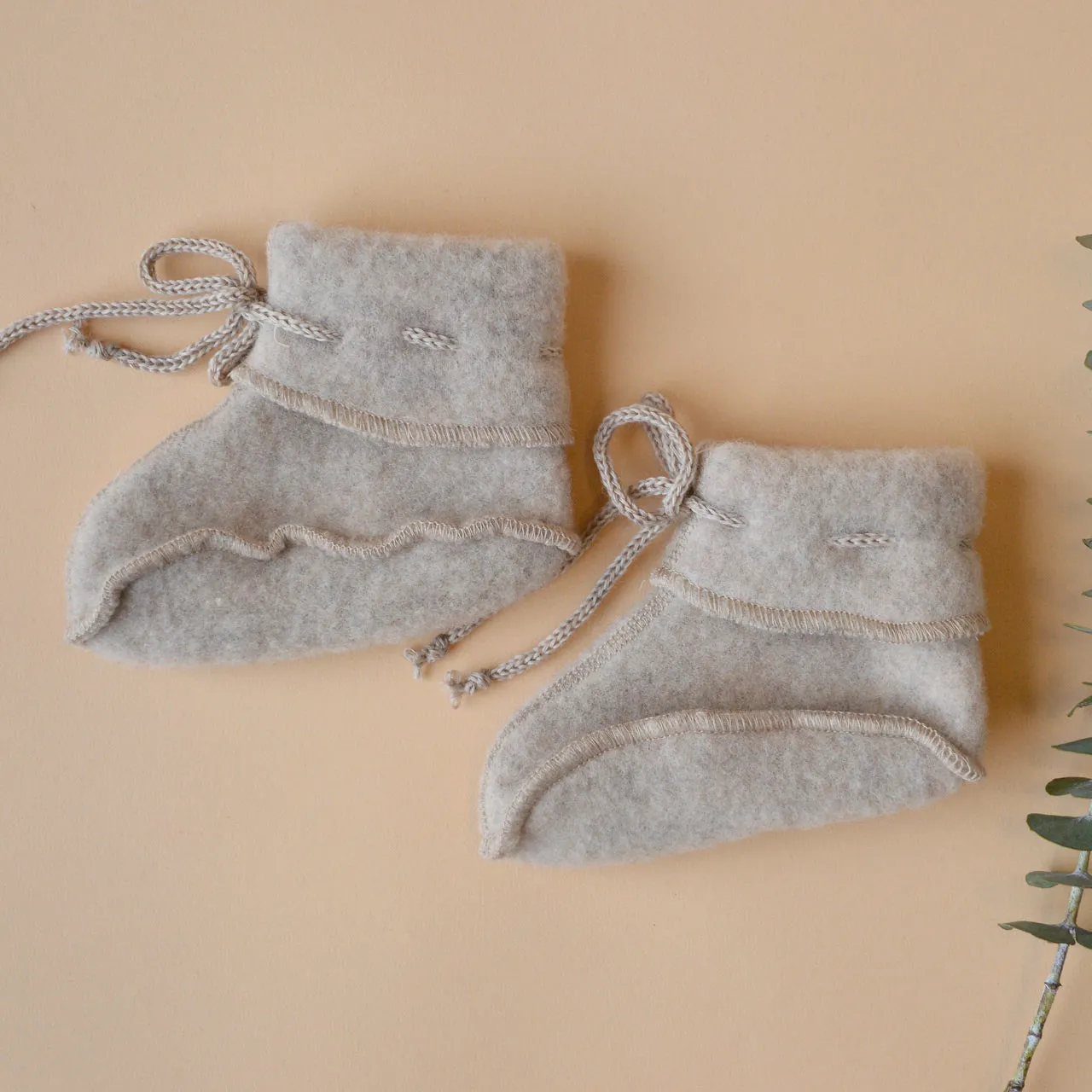 Baby Booties in Organic Wool Fleece (0-12m)