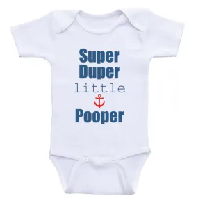 Baby Boy Clothes "Super Duper Little Pooper" Funny Baby Bodysuits For Boys