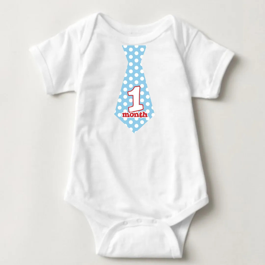Baby Custom Monthly Onesies - Pattern Neckties