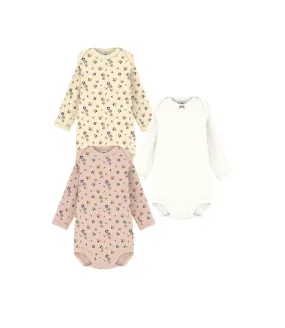 Baby Girl Long-Sleeve Floral onesie 3Pc box