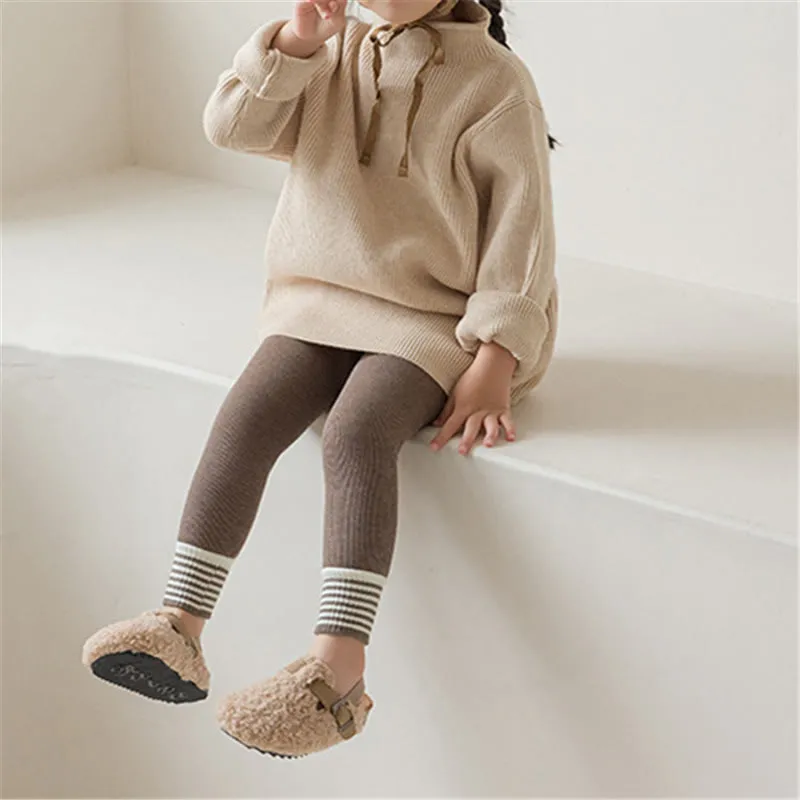 Baby Girl Ribbed Simple Leggings