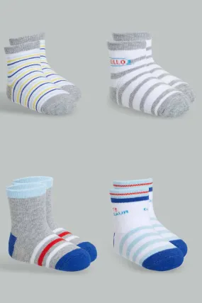 Baby Girls Assorted Striped Socks Set (Pack of 4)