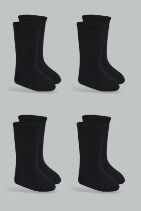 Baby Girls Black Socks Set (Pack of 4)