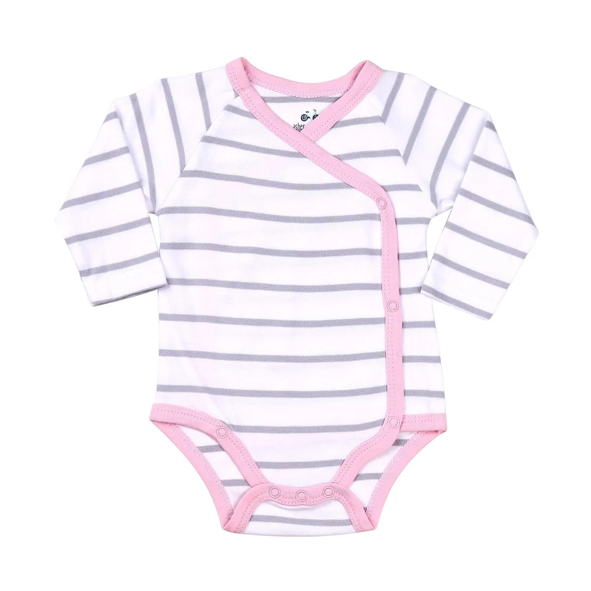 Baby Kimono Side Snap 3 Pc Girl Long Sleeve Bodysuit Set
