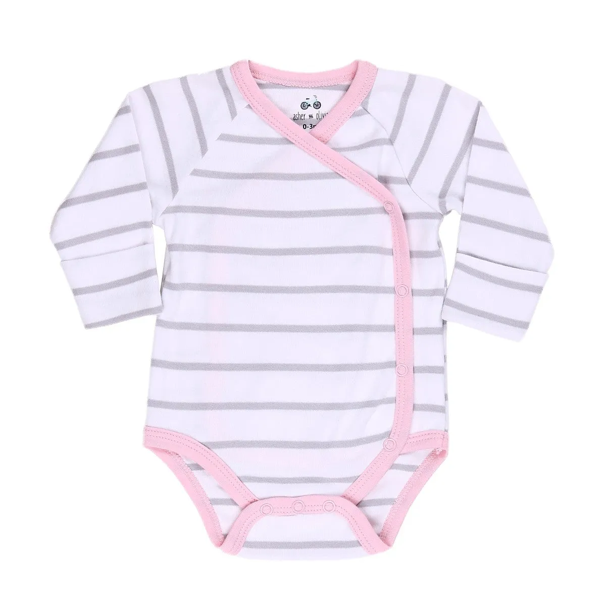 Baby Kimono Side Snap 3 Pc Girl Long Sleeve Bodysuit Set