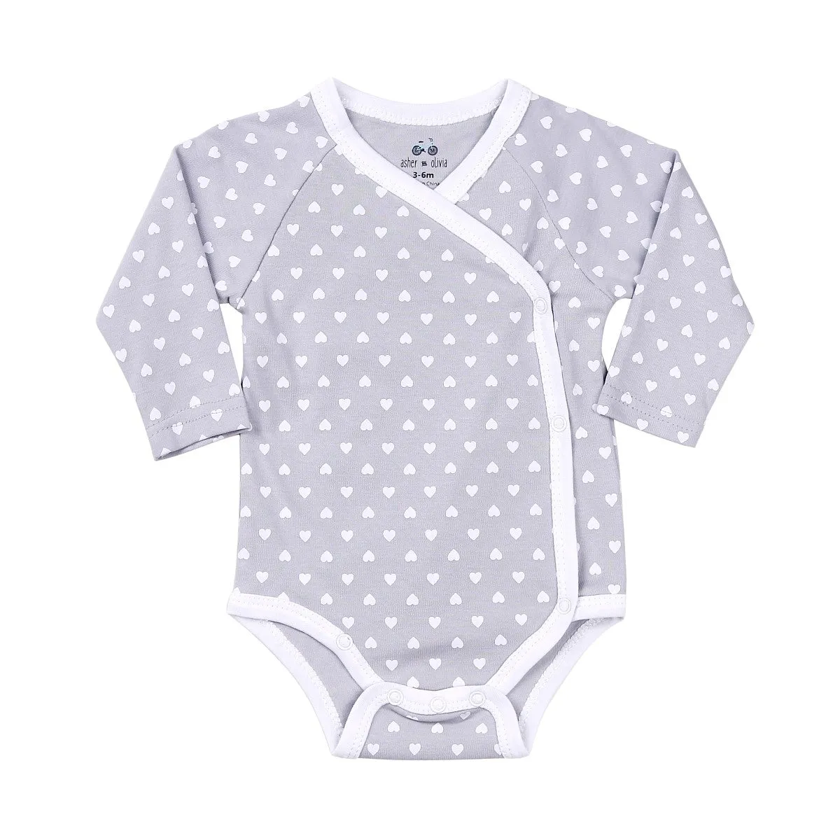 Baby Kimono Side Snap 3 Pc Girl Long Sleeve Bodysuit Set