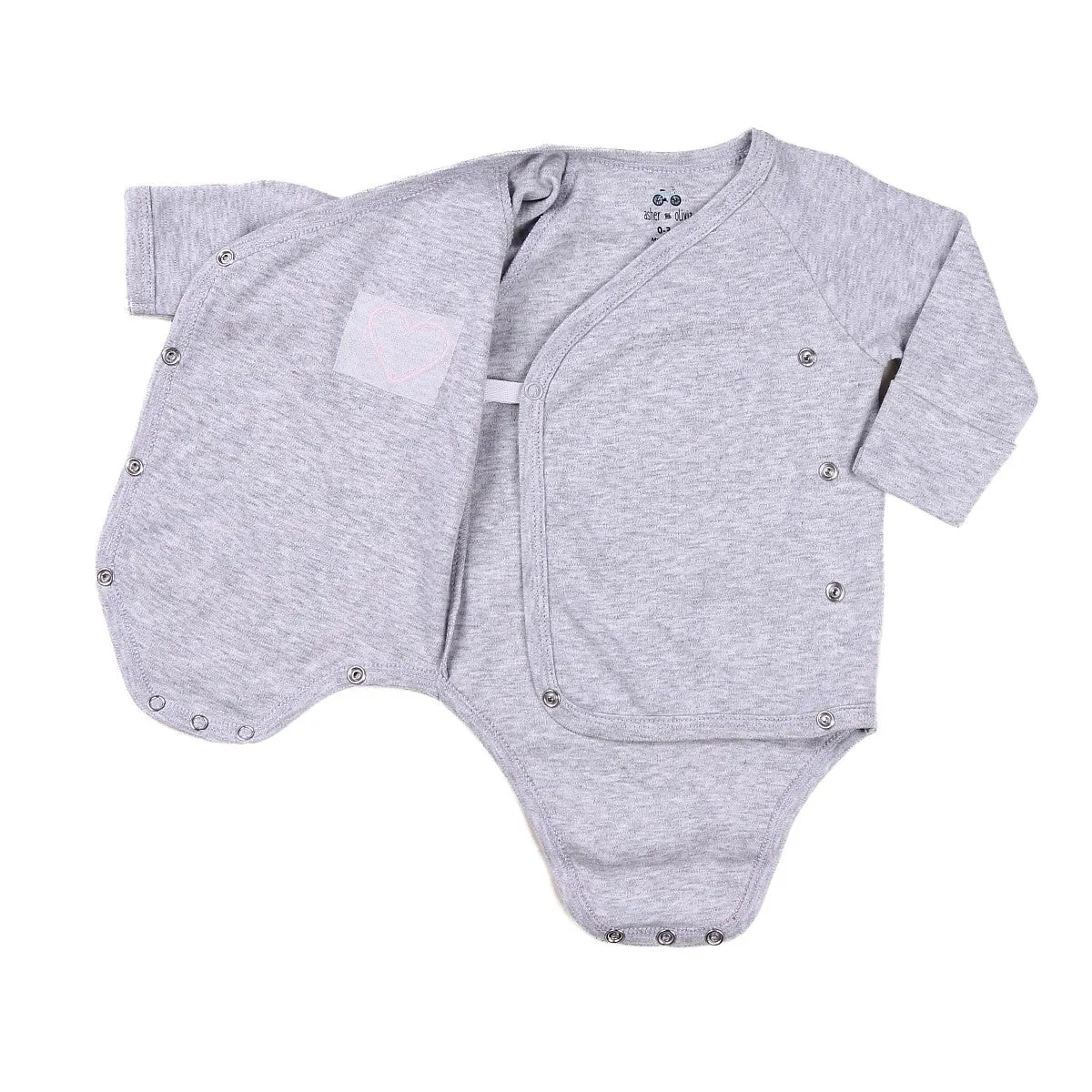 Baby Kimono Side Snap 3 Pc Girl Long Sleeve Bodysuit Set