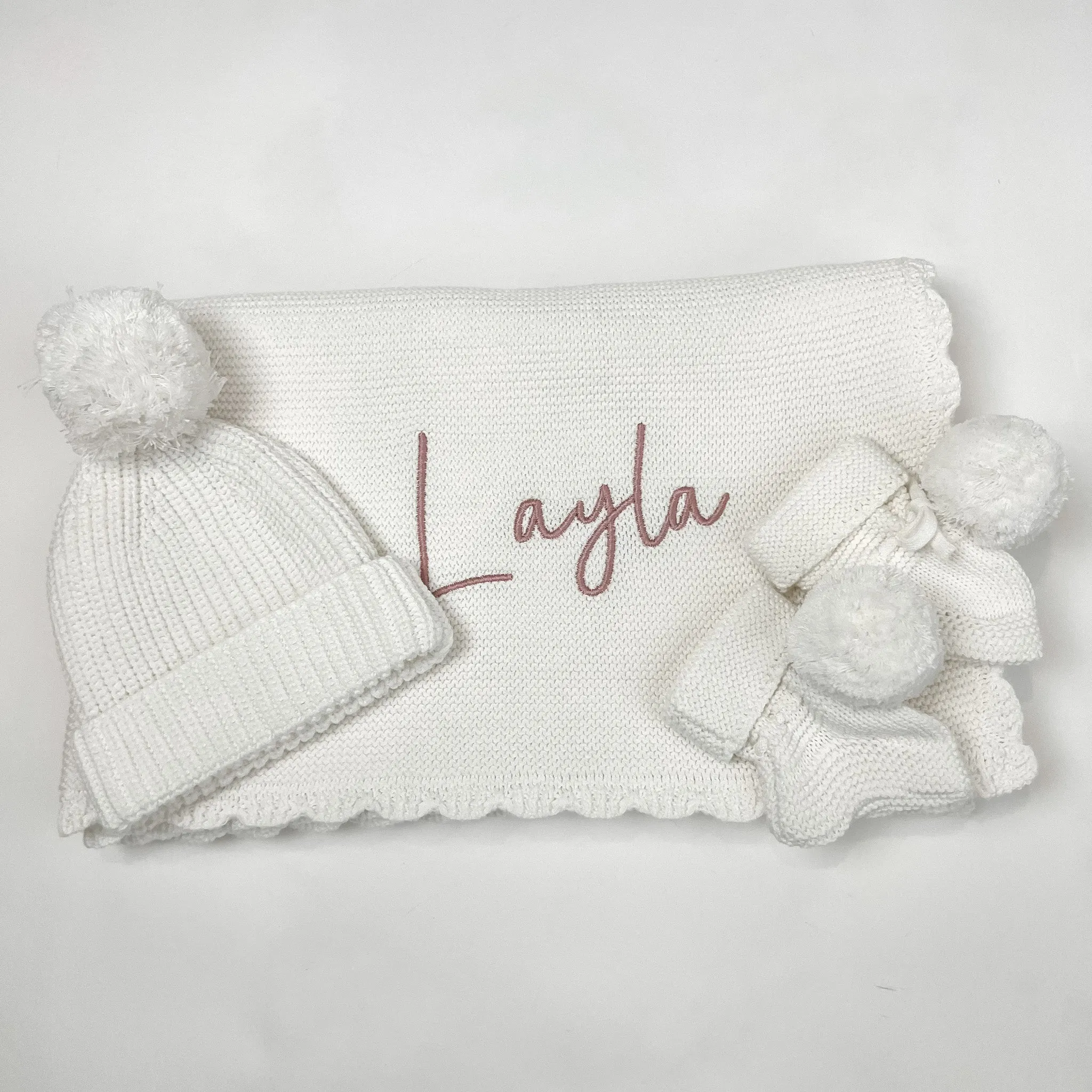 Baby Knitted Pom Pom Beanie I Vanilla