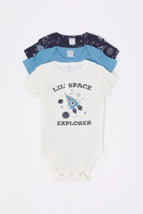 Baby Space Explorer Graphic Onesie (3 Pack)