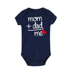 Baby Statement Onesies  - Mom   Dad (NAVY BLUE)