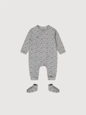 Babysuit   Booties Boys Light Faded Blue | Dirkje