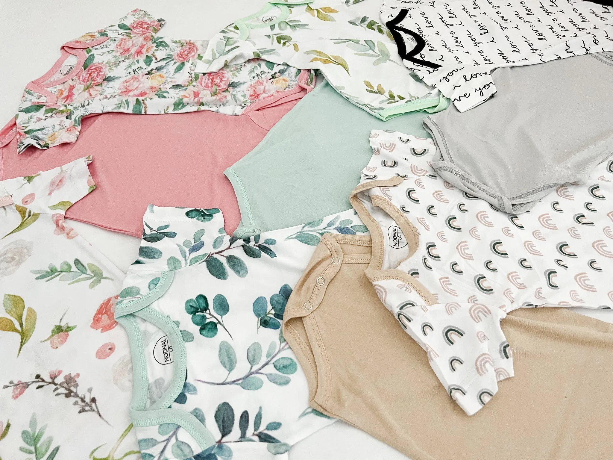 Bamboo Bodysuit in Peonies and Roses