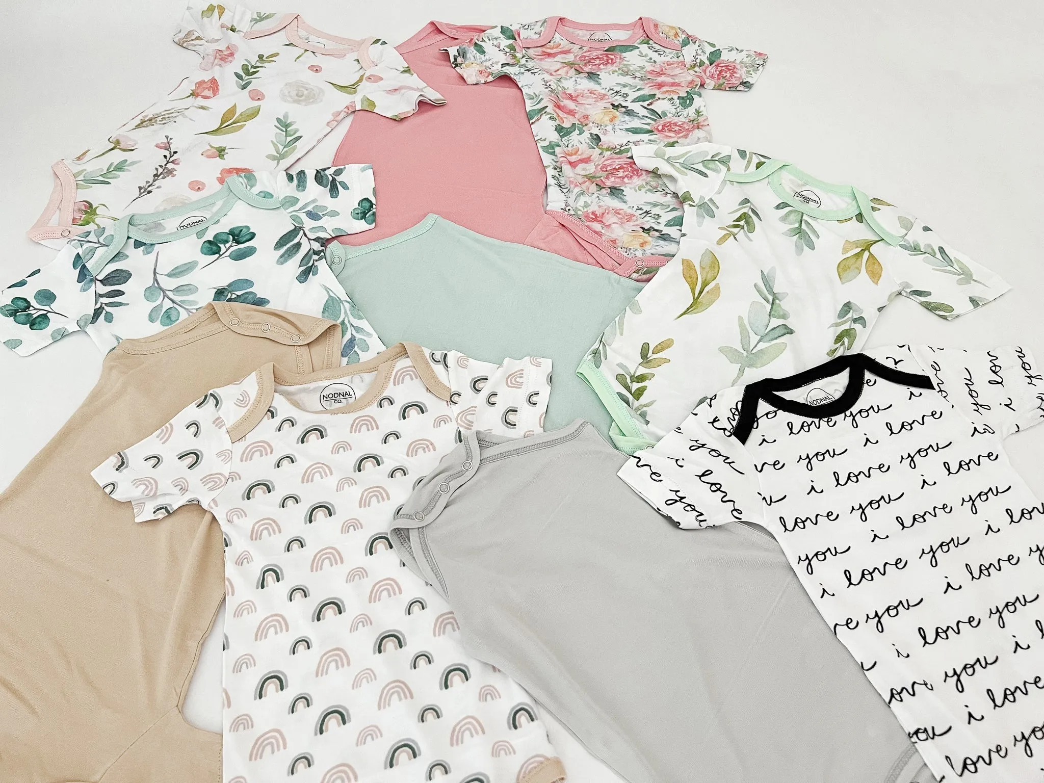 Bamboo Bodysuit in Peonies and Roses
