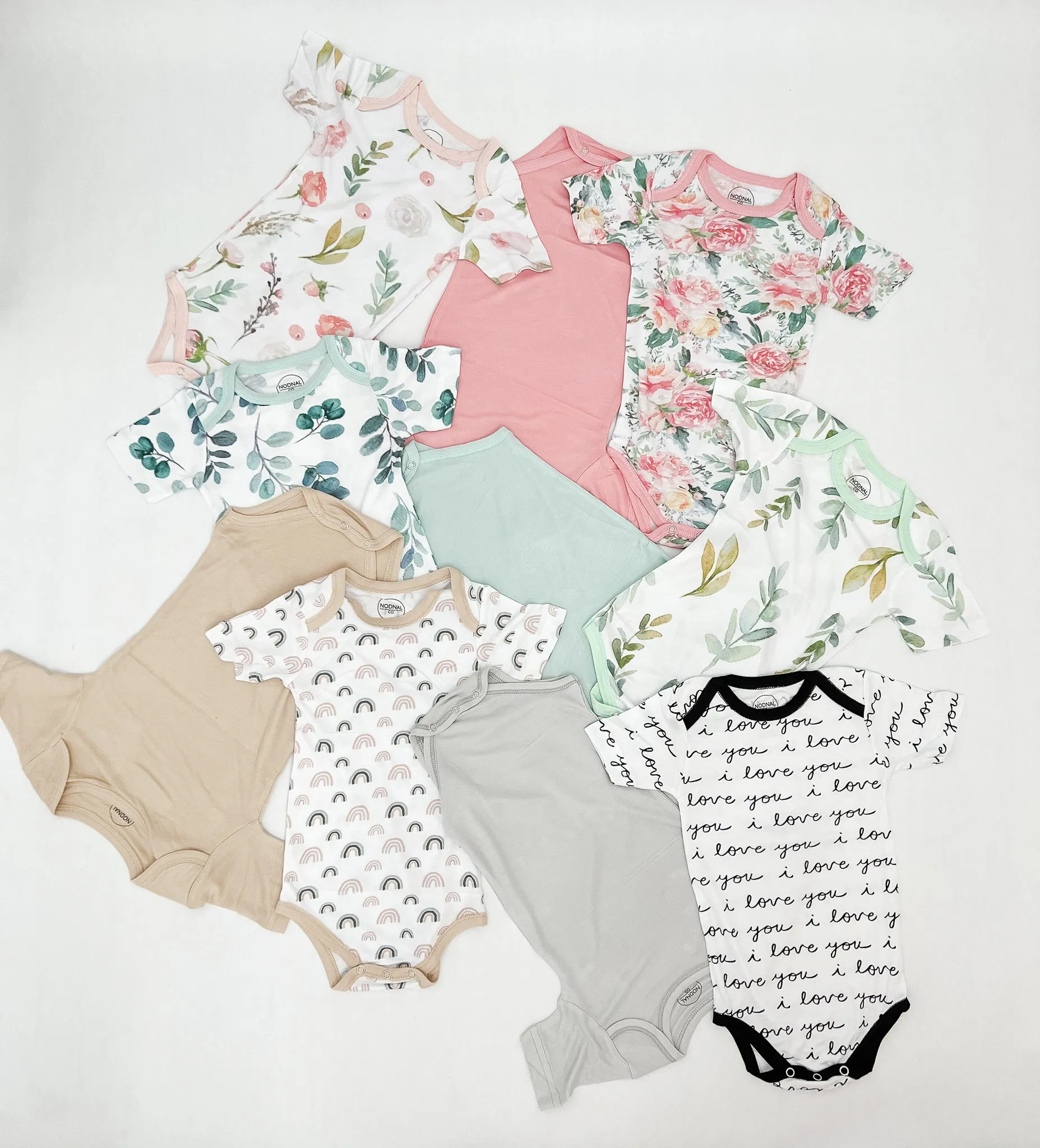 Bamboo Bodysuit in Peonies and Roses