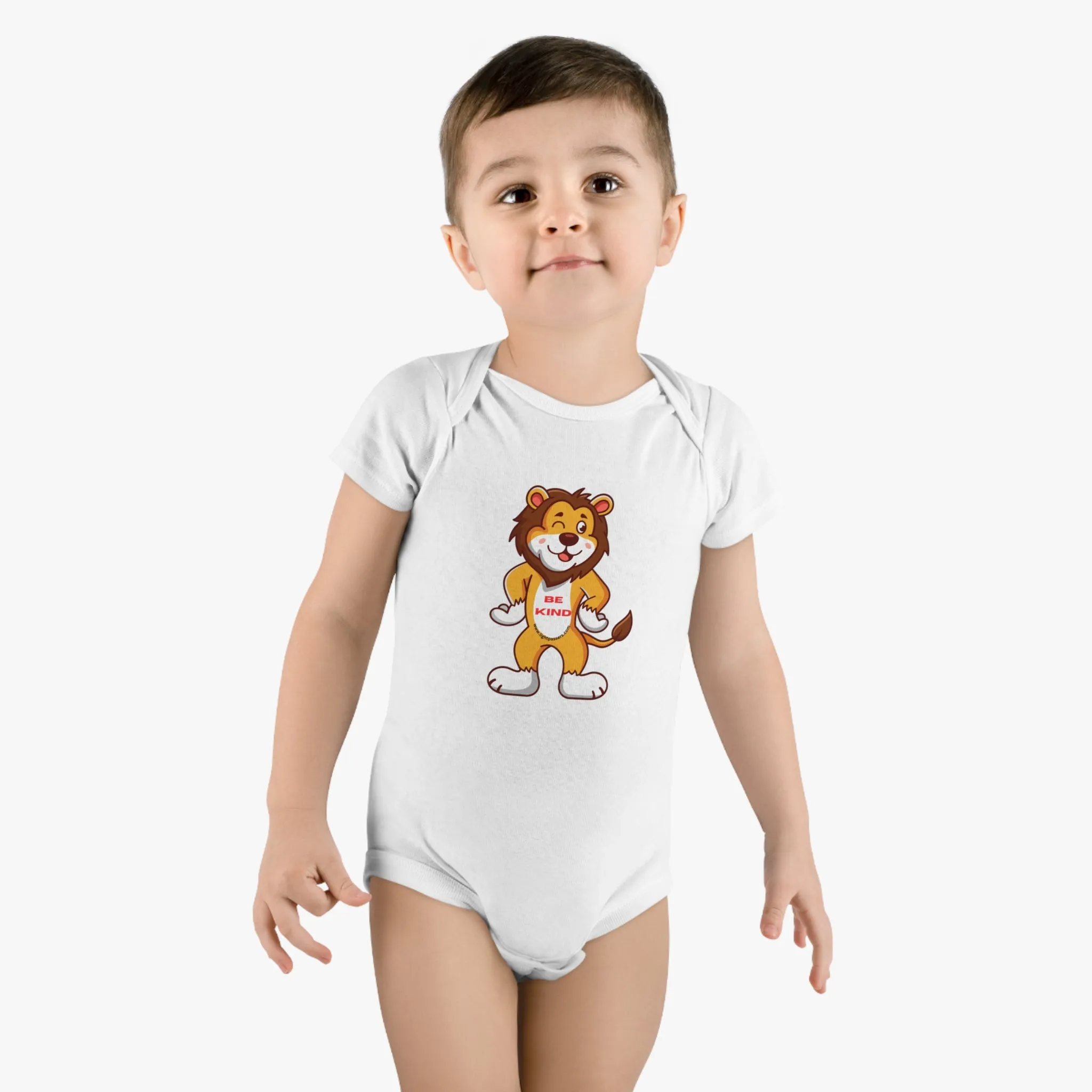 Be Kind Lion Onesie Organic Baby Bodysuit