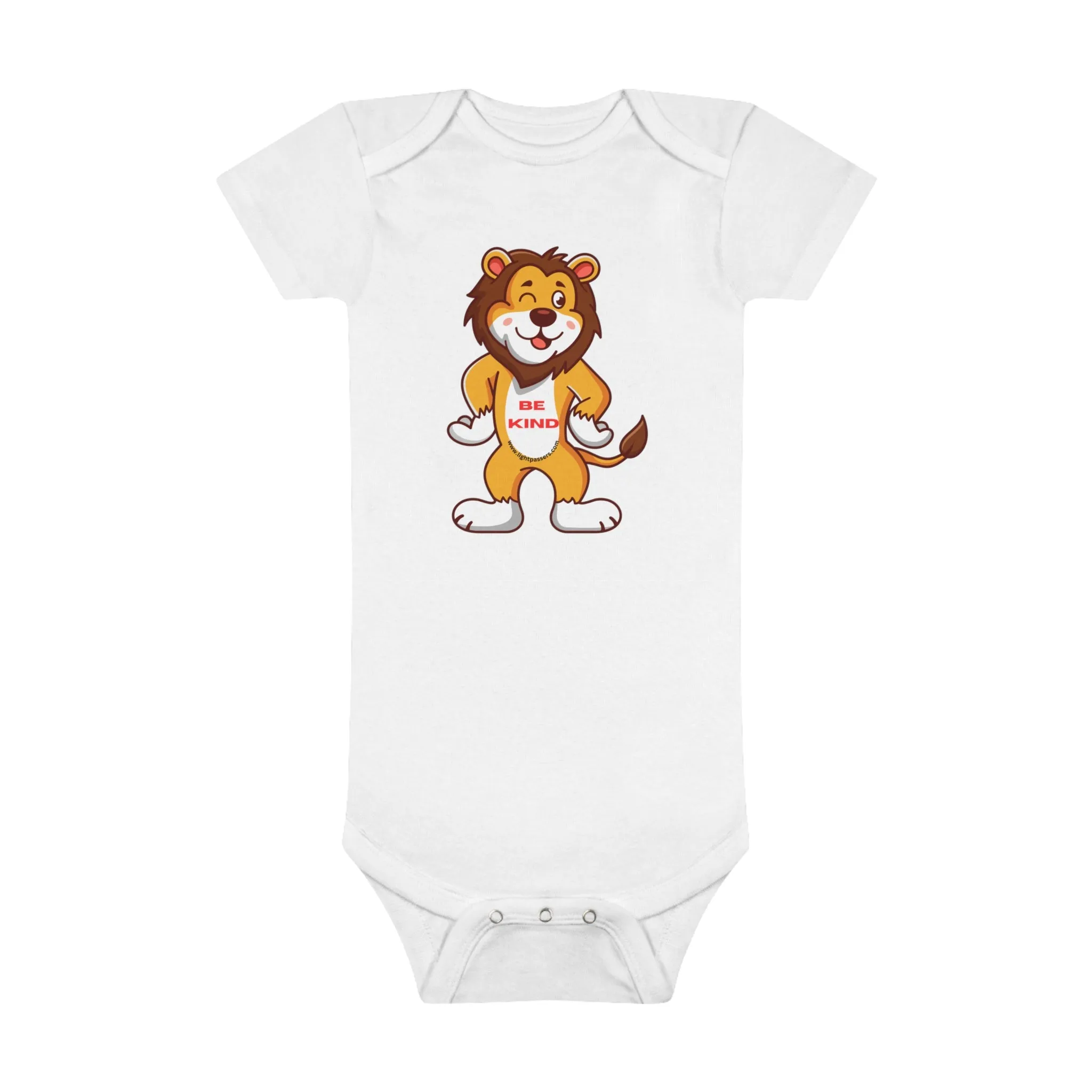 Be Kind Lion Onesie Organic Baby Bodysuit