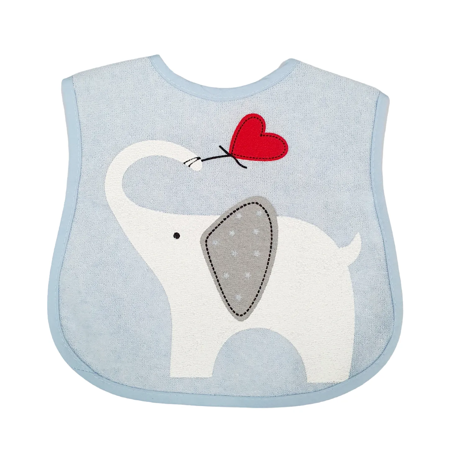 Bebetto Bib Waterproof Back Elephant Blue
