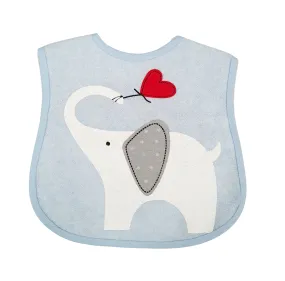 Bebetto Bib Waterproof Back Elephant Blue