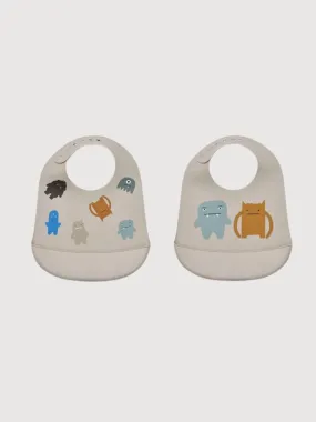 Bib 2-Pack Tilda Monster/Mist In Silicone | Liewood