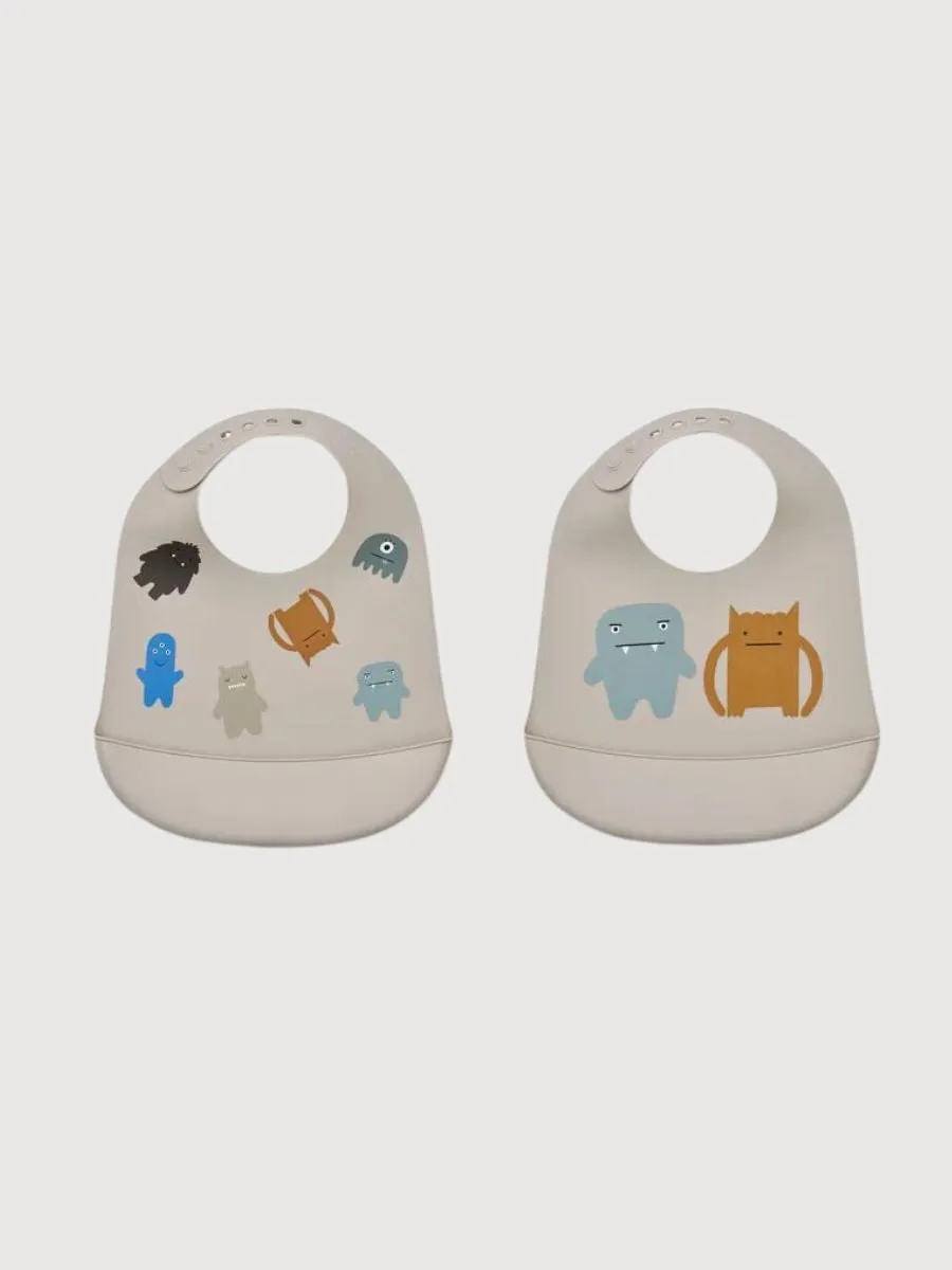 Bib 2-Pack Tilda Monster/Mist In Silicone | Liewood