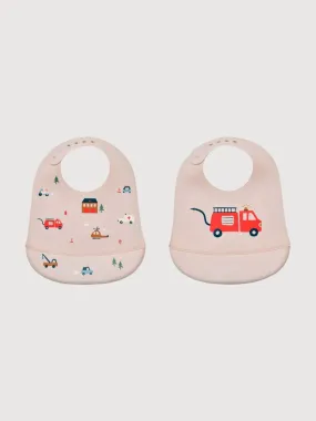 Bib Tilda 2-Pack In Silicone Vehicle Sandy | Liewood