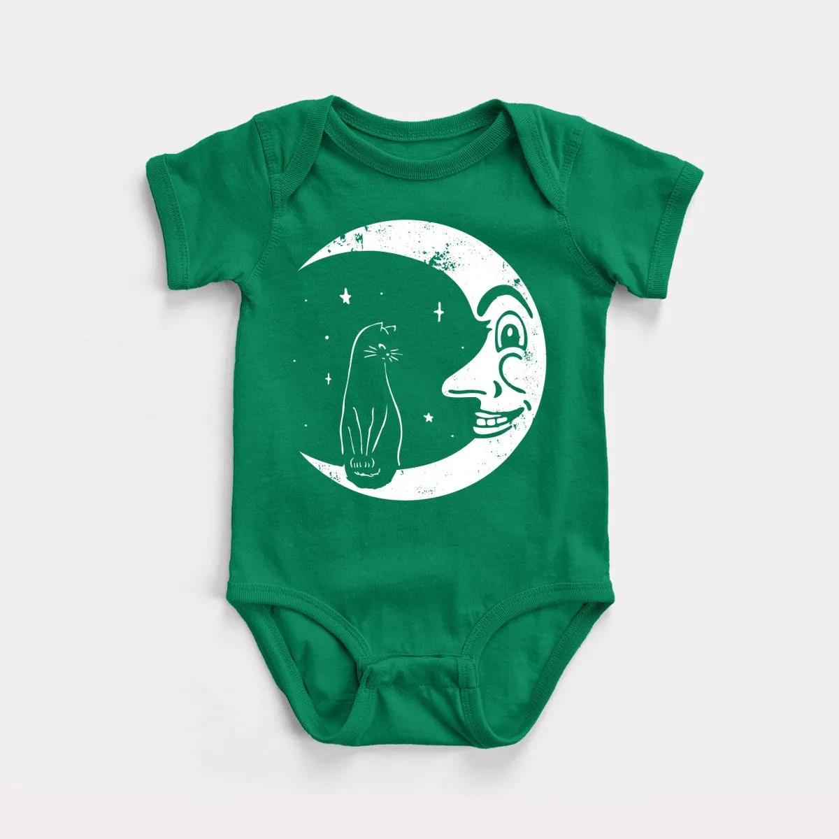 Black Cat Moon Baby Bodysuit