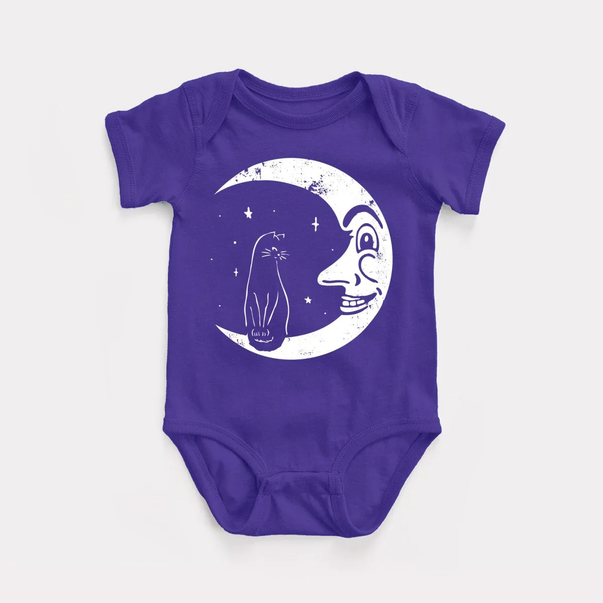 Black Cat Moon Baby Bodysuit