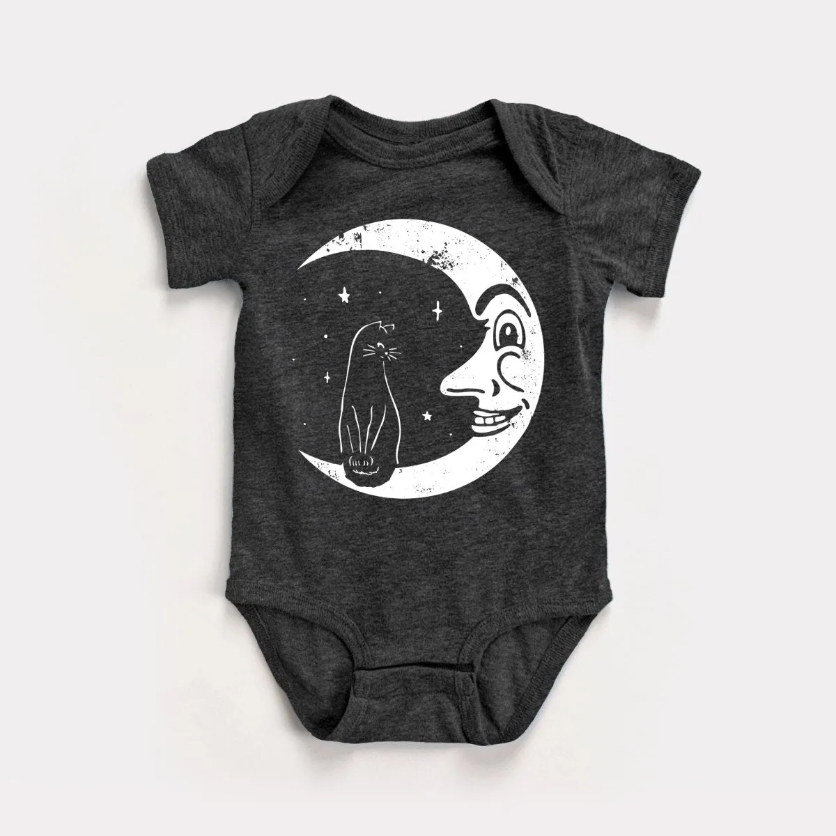 Black Cat Moon Baby Bodysuit