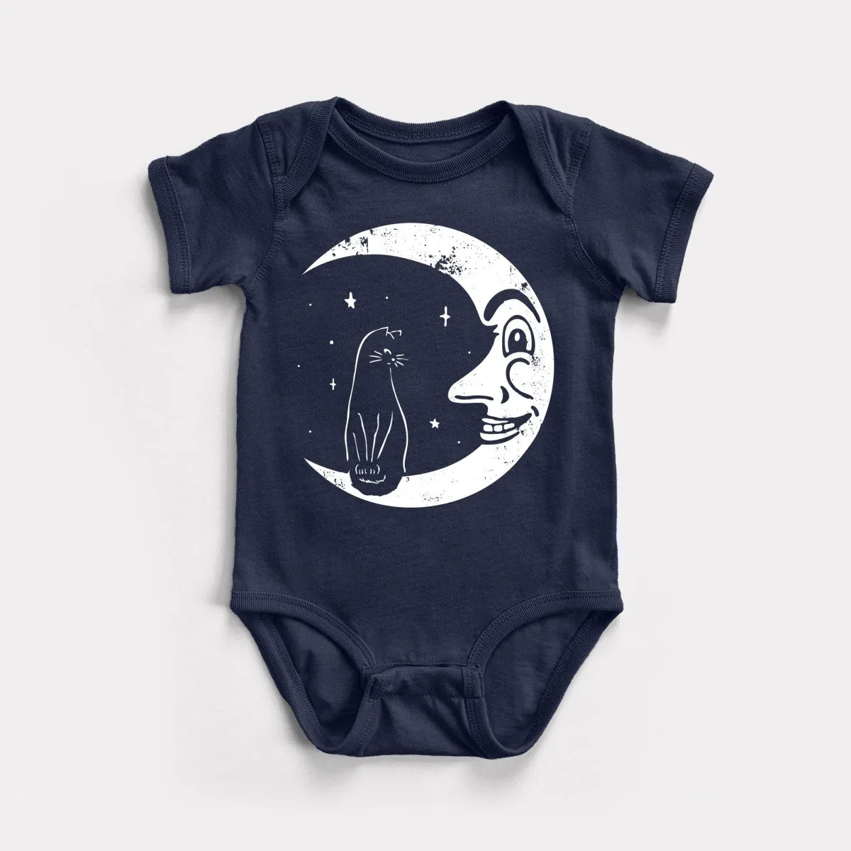 Black Cat Moon Baby Bodysuit