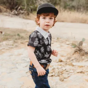 Black Wild West Polo Shirt Toddler (2T-5T)