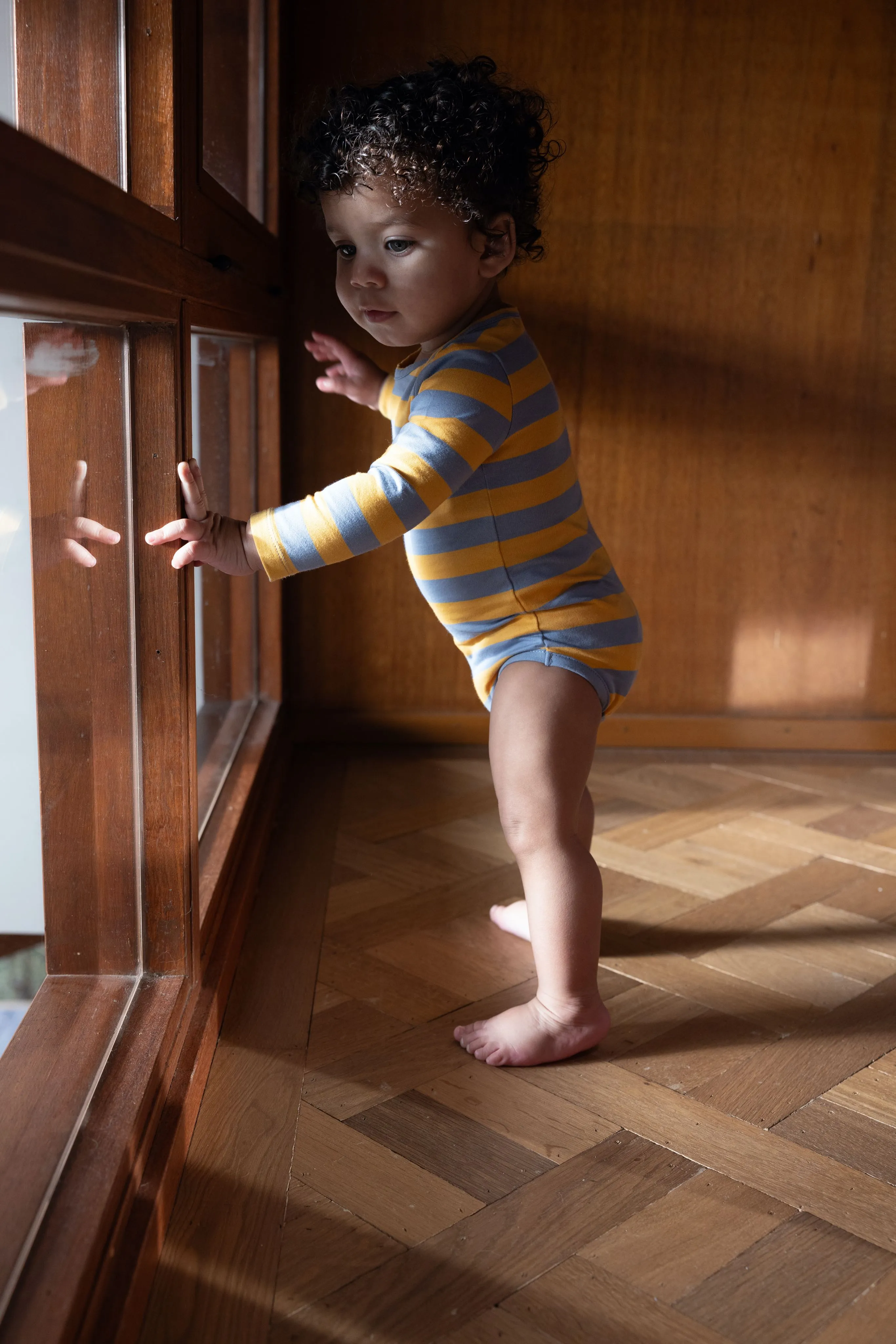 Bodysuit Greyish Blue Stripe