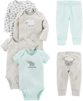 Brand new Simple Joys by Carter's Baby 6-Piece Neutral Bodysuits (Short and Long Sleeve) and Pants Set, 6-9 Months!