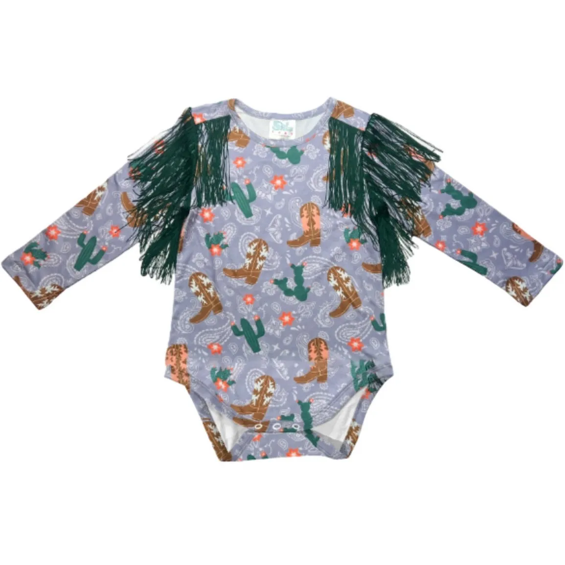 Cactus Boot w/t Fringe Onesie Baby (0-18m)