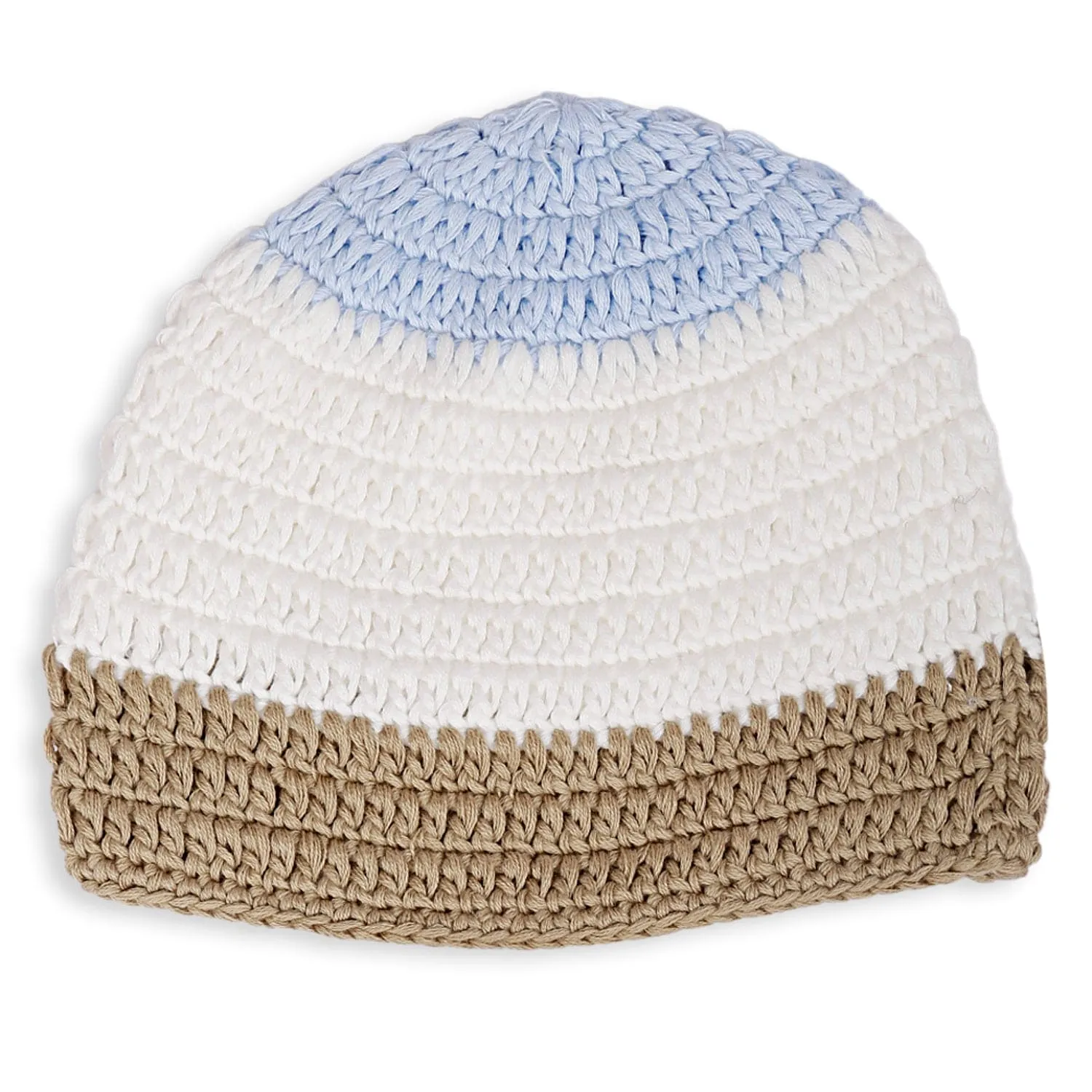 Cap And Booties Gift Set Soft Knitted Blue And White